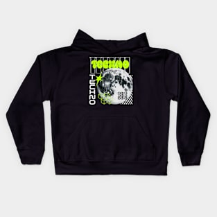 TECHNO - Y2K planet (lime) Kids Hoodie